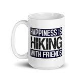 Happiness is Hiking with Friends White glossy mug