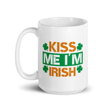 Kiss Me I'm Irish White glossy mug