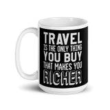 Travel Makes You Richer White glossy mug