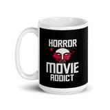 Horror Movie Addict White glossy mug