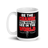 Be the Change White glossy mug