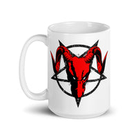 Pentagram Dragon White glossy mug