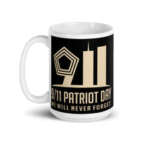 Never Forget 9/11 Patriot Day White glossy mug