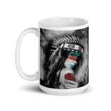 Beautiful Native Woman White glossy mug