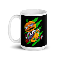 Pumpkin Skater White glossy mug