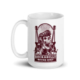 Rockabilly Never Dies White glossy mug