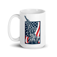 Armed Liberty White glossy mug