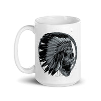 Native American Skull White glossy mug