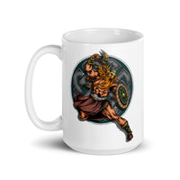 Viking Warrior White glossy mug