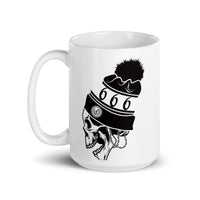 666 Beanie White glossy mug