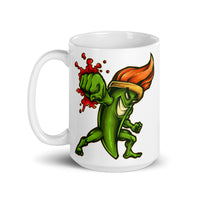 Brush Fighter White glossy mug