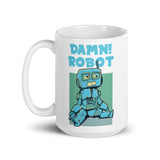 Damn Robot White glossy mug