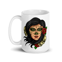 Day of the Dead White glossy mug