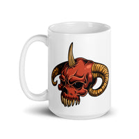 Demon Skull White glossy mug