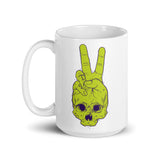 Peace Skull White glossy mug