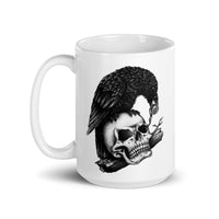 Skull Crow White glossy mug