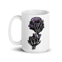 Skull Hands White glossy mug