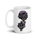 Skull Hands White glossy mug