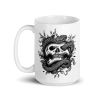 Skull Snake White glossy mug