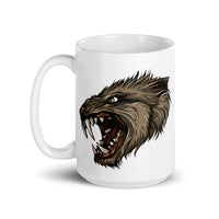 Wolf Head White glossy mug