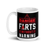 Farts Without Warning White glossy mug