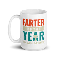 Farter of the Year (Father) White glossy mug