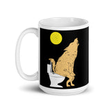 Wolf Potty White glossy mug