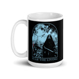 Fear the Living White glossy mug