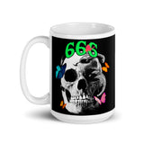 666 Skull White glossy mug