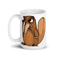 Monster Beaver White glossy mug