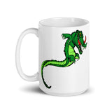 Monster Alligator White glossy mug