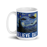 Believe Dat (Painting) White glossy mug