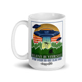 Believe in Yourself (Sasquatch) White glossy mug