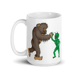 Cryptid High Five White glossy mug