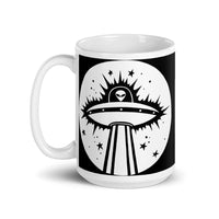 Alien UFO White glossy mug