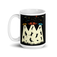 Kitty Abduction White glossy mug