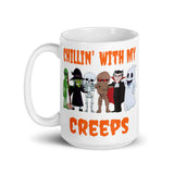 Chillin' with my Creeps White glossy mug