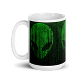 Alien Matrix White glossy mug