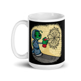 Alien Graffiti White glossy mug