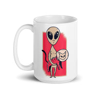 Alien Pet Cat White glossy mug