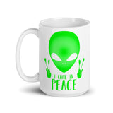 I Come in Peace 1 White glossy mug