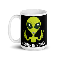 I Come in Peace 2 White glossy mug