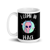 I Come in Peace 3 White glossy mug