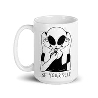 Be Yourself (Alien) White glossy mug