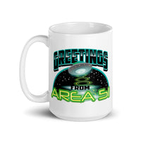 Greetings From Area 51 White glossy mug