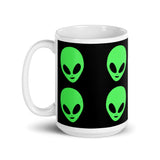 Alien Heads 2 White glossy mug