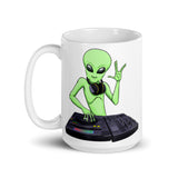 Alien DJ White glossy mug