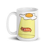 Bacon Abduction 3 White glossy mug