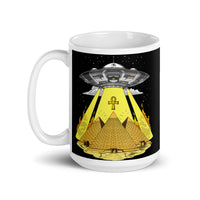 UFO Pyramids White glossy mug