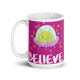 Believe (Alien) White glossy mug